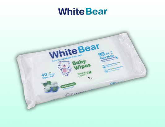 مناديل مبللة للأطفال – White Bear (40 منديل)