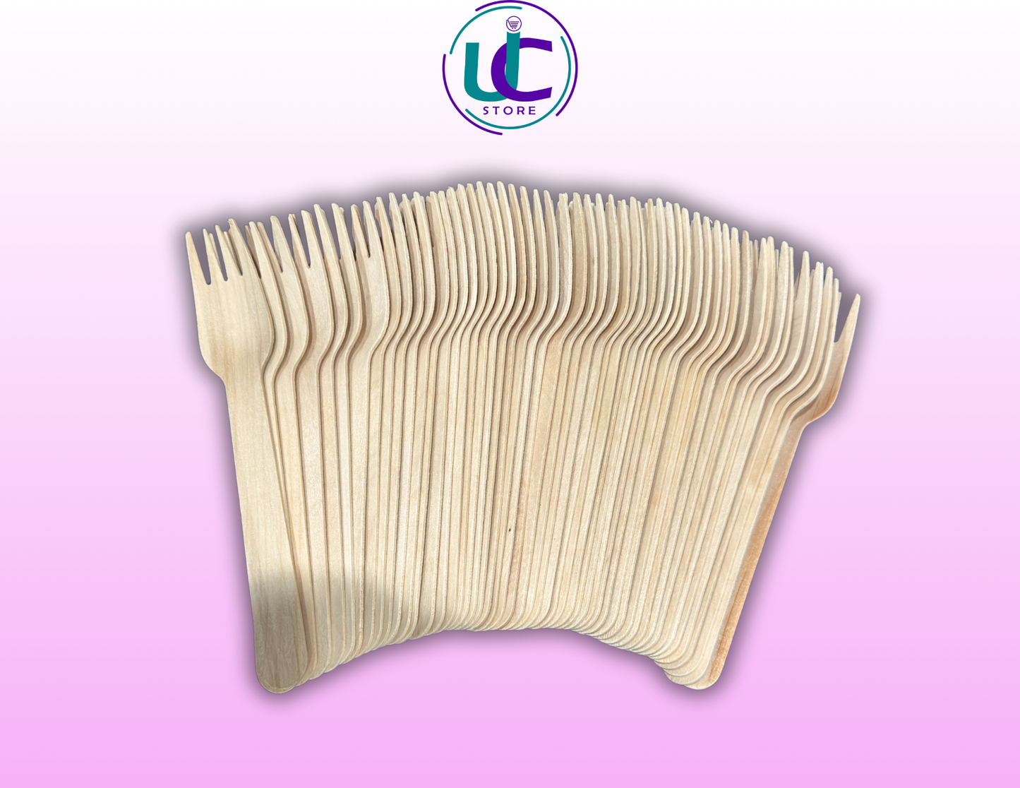 Natural Wooden Disposable Cutlery Set 50 Pcs Kuwait