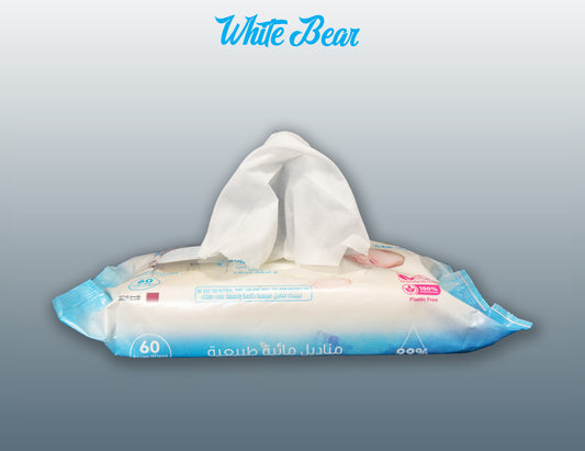 مناديل مائية مبللة – White Bear (60 منديل)