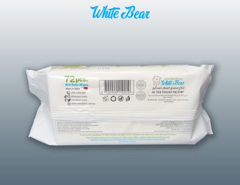 مناديل مبللة للأطفال – White Bear (72 منديل)