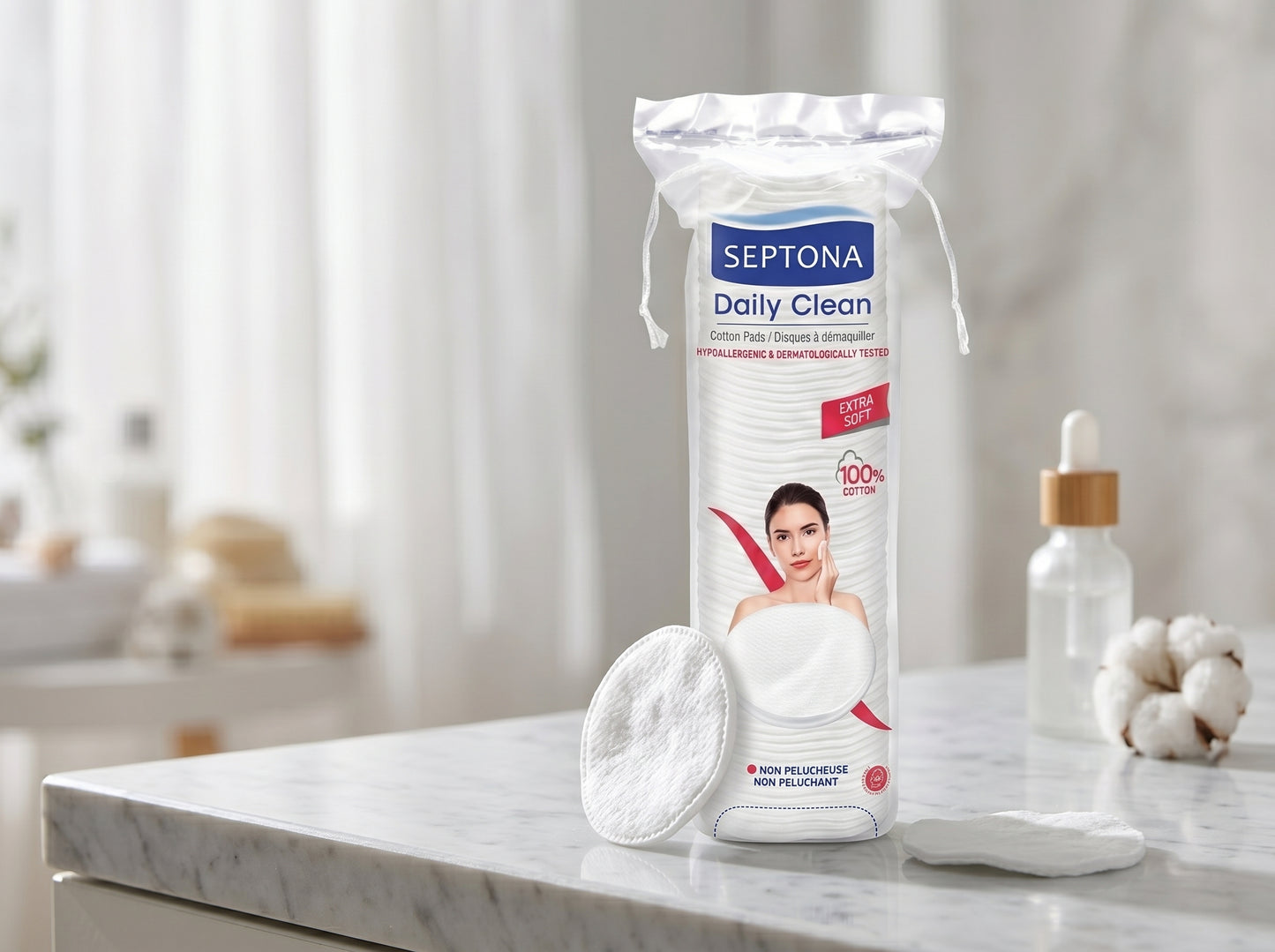 Septona Daily Clean Extra Soft Cotton Pads – 100 Pcs