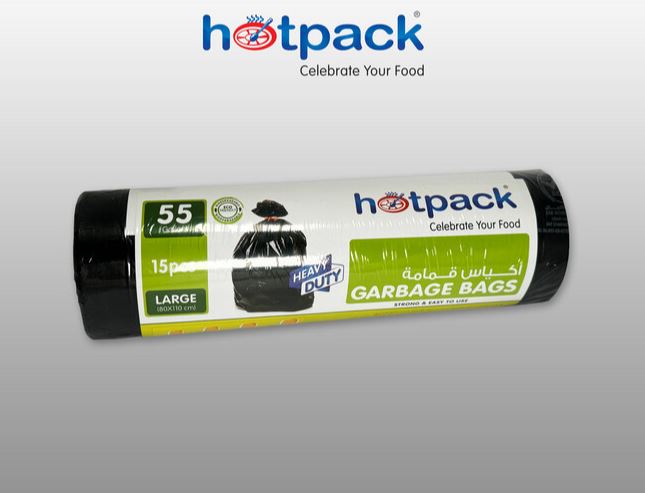 55 gallon black garbage bag roll 15 bags large trash bag