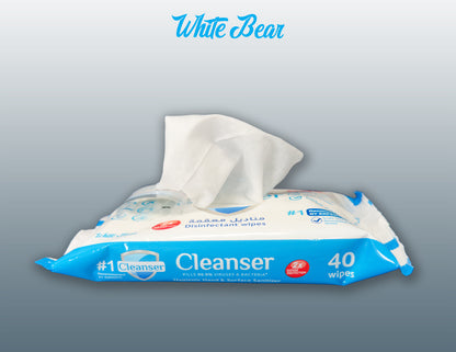 Antibacterial surface cleaning wipes