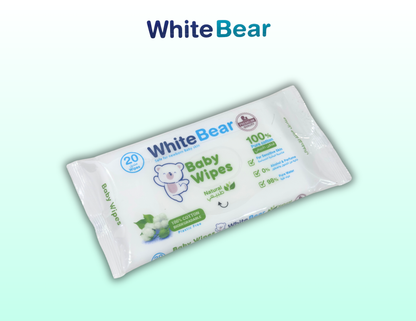 مناديل مبللة للأطفال – White Bear (20 منديل)