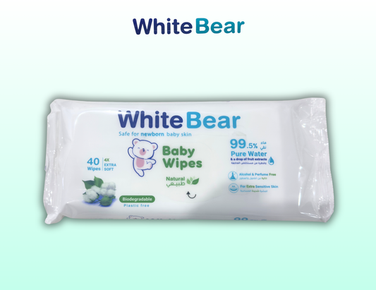 مناديل مبللة للأطفال – White Bear (40 منديل)
