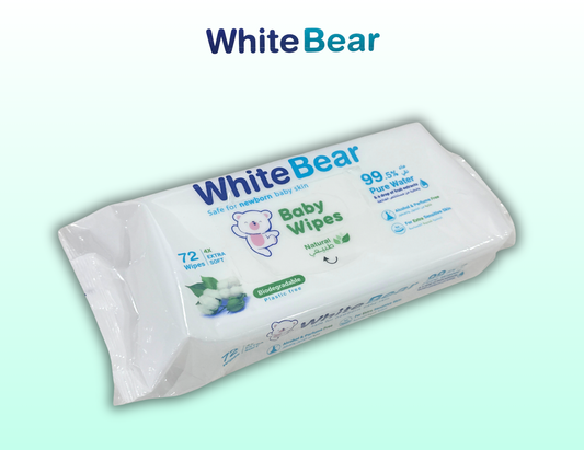 مناديل مبللة للأطفال – White Bear (72 منديل)