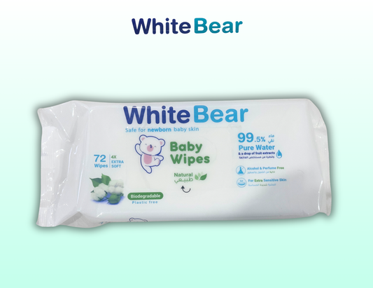 مناديل مبللة للأطفال – White Bear (72 منديل)