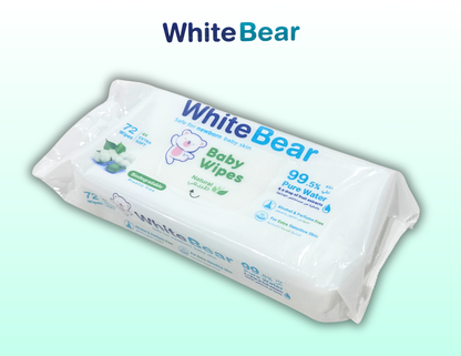 Baby Wipes – White Bear (72 wipes)