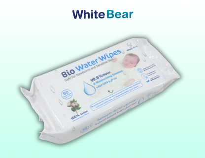White Bear Bio Water Baby Wipes 60 Pack