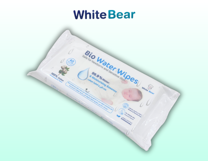 White Bear Bio Water Baby Wipes 40 Pack