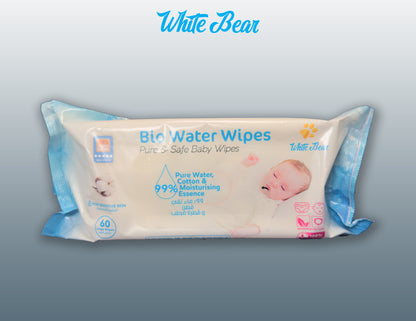 Bio Water Wipes White Bear 60 wipes pack front view