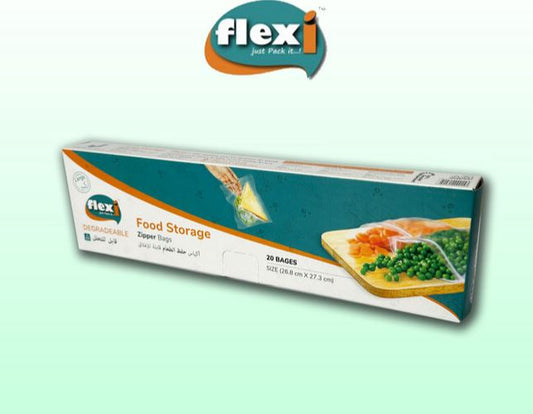 Large food zipper bag sealed storing fresh vegetables and fruit