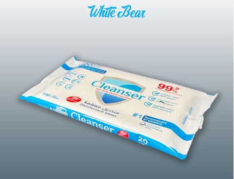 Portable germ-free cleaning wipes for surfaces