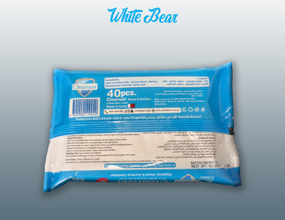 Quick clean wipes for hands and surfaces
