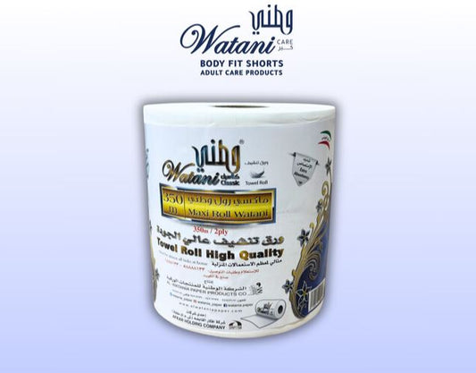 Watani Maxi Rolls 350m pack of 6
Watani Maxi Roll tissue 350 meters Kuwait
Watani kitchen maxi roll high absorbency
Watani 6-pack tissue rolls for home and commercial use
Watani premium maxi rolls white tissue
Maxi roll 350m Watani cleaning tissue Kuwait