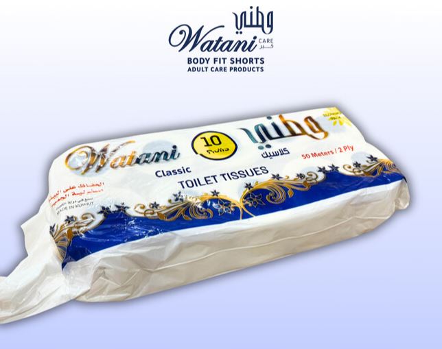 Watani Toilet Roll 5m single roll pack of 10 – front view
Soft and strong Watani toilet tissue rolls for daily use
Watani 10-roll toilet paper set for home and office Kuwait
Watani premium toilet roll texture close-up
Affordable toilet tissue pack available online in Kuwait