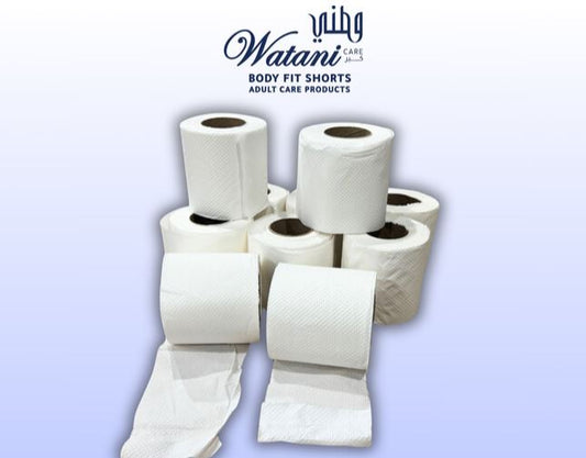 Watani Toilet Roll 5m single roll pack of 10 – front view
Soft and strong Watani toilet tissue rolls for daily use
Watani 10-roll toilet paper set for home and office Kuwait
Watani premium toilet roll texture close-up
Affordable toilet tissue pack available online in Kuwait