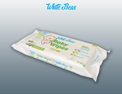 White Bear baby wipes pack 40 wipes – front view