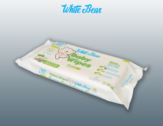 White Bear baby wipes pack 40 wipes – front view