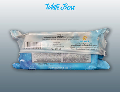 White Bear water-based baby wipes single wipe close-up