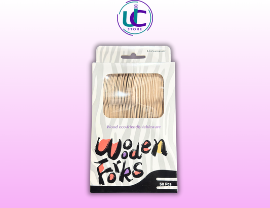 Wooden Disposable Forks 50 Pcs Eco-Friendly Cutlery Kuwait