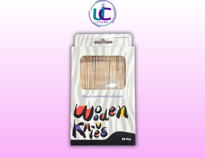 Wooden Disposable Knives 50 Pcs Pack Kuwait