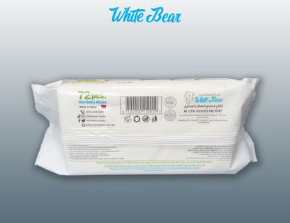 مناديل مبللة للأطفال – White Bear (72 منديل)