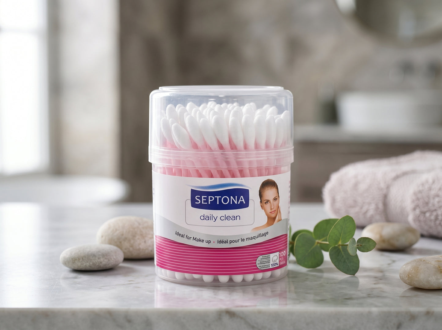 Septona Round Cotton Buds - 100 Pieces
