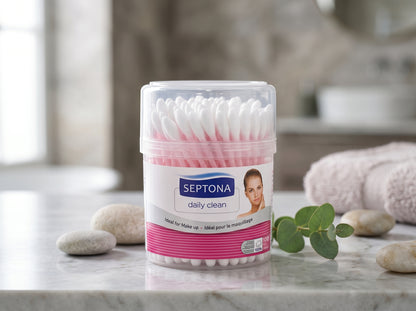 Septona Round Cotton Buds - 100 Pieces