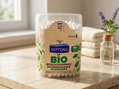Septona Biodegradable Cotton Buds, 160 Pieces