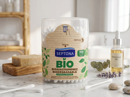 Septona Biodegradable Cotton Buds, 160 Pieces